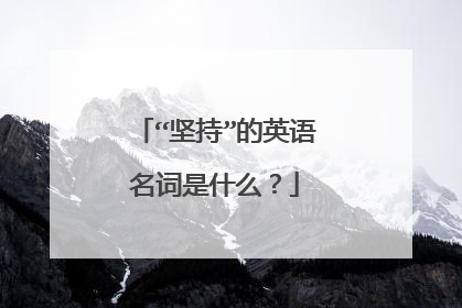 “坚持”的英语名词是什么？