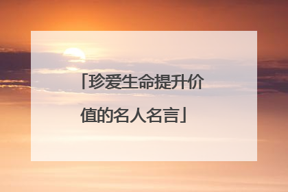 珍爱生命提升价值的名人名言