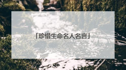 珍惜生命名人名言