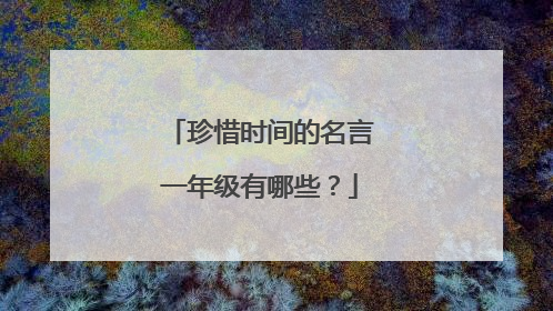 珍惜时间的名言一年级有哪些？