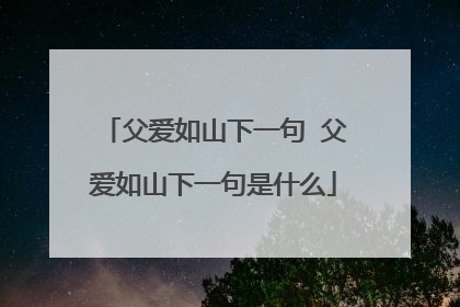 父爱如山下一句 父爱如山下一句是什么