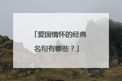 爱国情怀的经典名句有哪些？