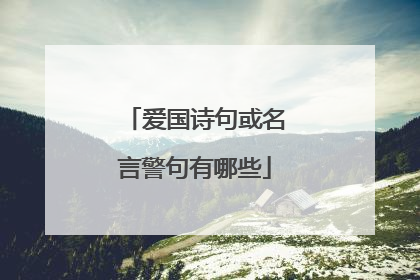 爱国诗句或名言警句有哪些