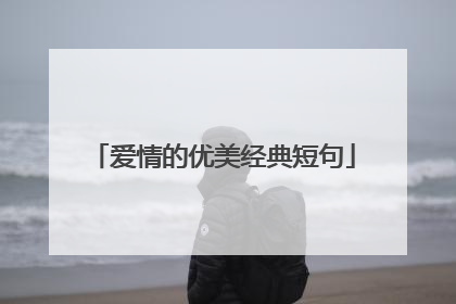 爱情的优美经典短句