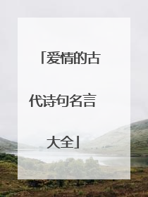 爱情的古代诗句名言大全