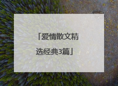 爱情散文精选经典3篇