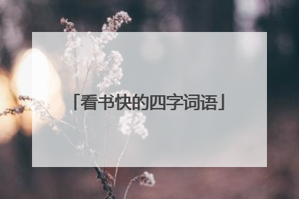 看书快的四字词语