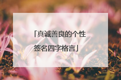 真诚善良的个性签名四字格言