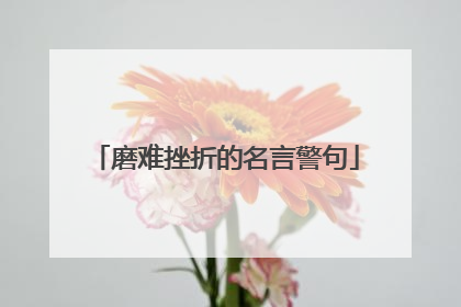 磨难挫折的名言警句