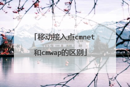 移动接入点cmnet和cmwap的区别