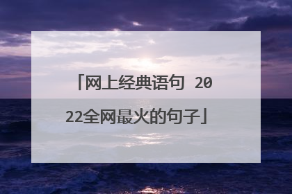 网上经典语句 2022全网最火的句子