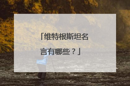 维特根斯坦名言有哪些？