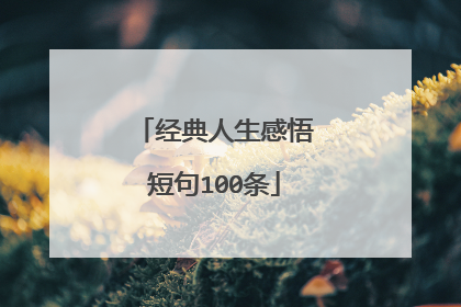 经典人生感悟短句100条