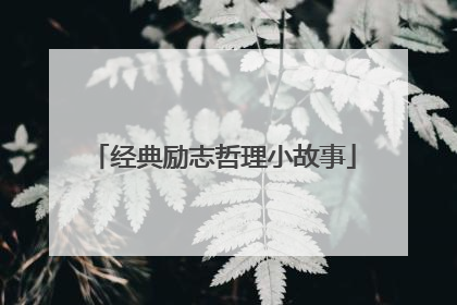 经典励志哲理小故事