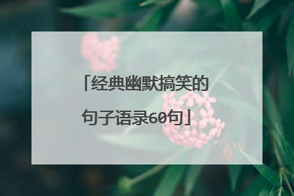 经典幽默搞笑的句子语录60句