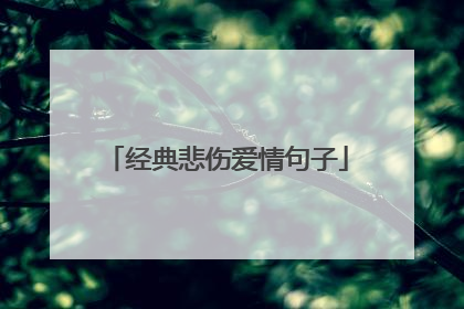 经典悲伤爱情句子