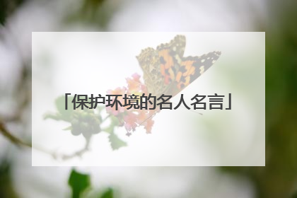 保护环境的名人名言