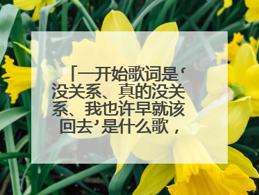 一开始歌词是‘没关系、真的没关系、我也许早就该回去’是什么歌，一个男的唱的