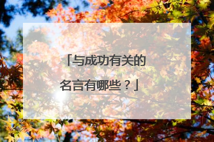 与成功有关的名言有哪些？