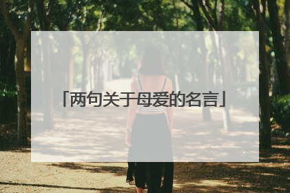 两句关于母爱的名言