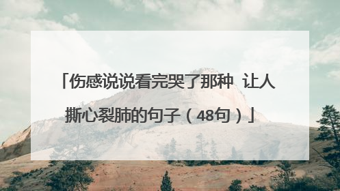 伤感说说看完哭了那种 让人撕心裂肺的句子（48句）