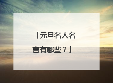 元旦名人名言有哪些？