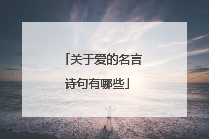 关于爱的名言诗句有哪些