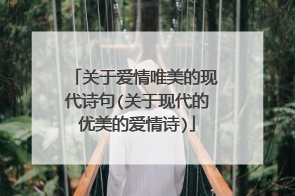 关于爱情唯美的现代诗句(关于现代的优美的爱情诗)