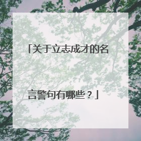 关于立志成才的名言警句有哪些？