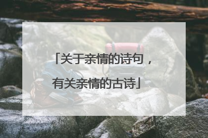 关于亲情的诗句，有关亲情的古诗