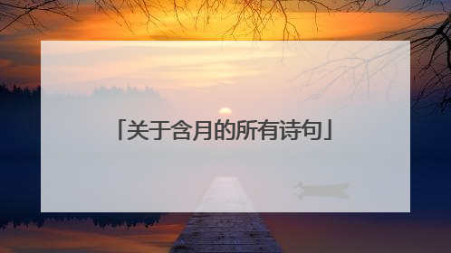 关于含月的所有诗句