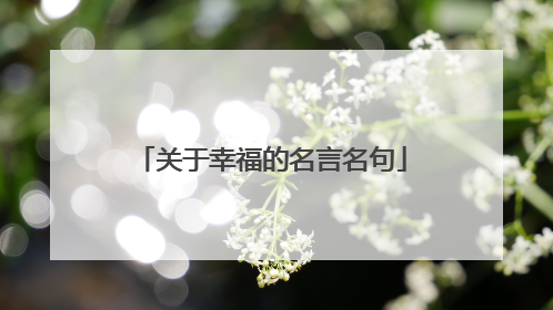 关于幸福的名言名句