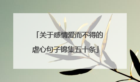 关于感情爱而不得的虐心句子锦集五十条