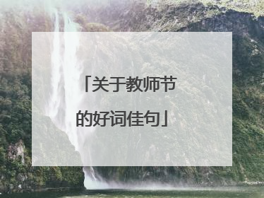 关于教师节的好词佳句