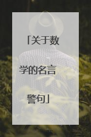 关于数学的名言警句