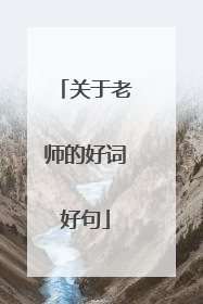 关于老师的好词好句