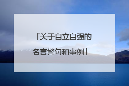 关于自立自强的名言警句和事例