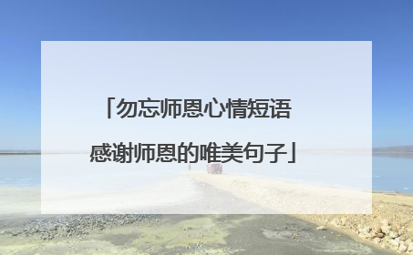 勿忘师恩心情短语 感谢师恩的唯美句子