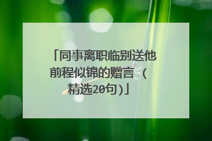 同事离职临别送他前程似锦的赠言 (精选20句)