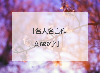 名人名言作文600字