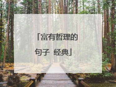 富有哲理的句子 经典