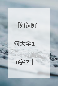 好词好句大全20字？