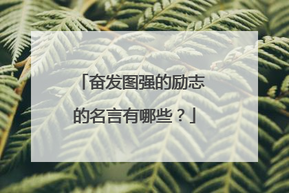 奋发图强的励志的名言有哪些？