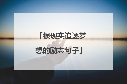 很现实追逐梦想的励志句子