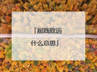 履践致远什么意思