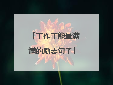 工作正能量满满的励志句子