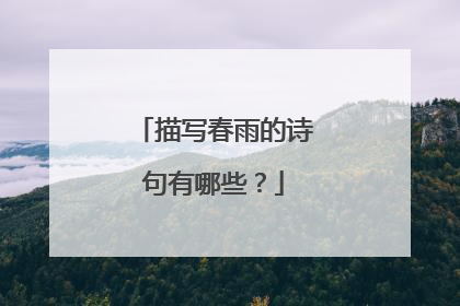 描写春雨的诗句有哪些？