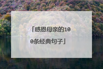 感恩母亲的100条经典句子