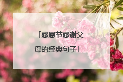 感恩节感谢父母的经典句子