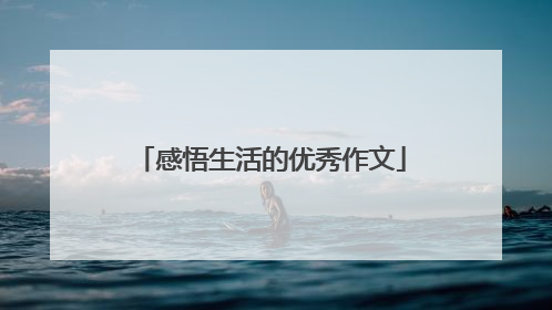 感悟生活的优秀作文